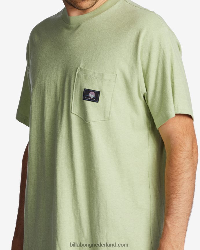 Billabong Heren T-shirt met hennepzaklichte salie 4D20H483