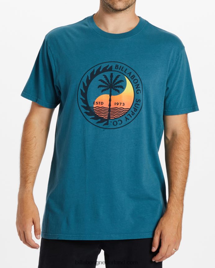 Billabong Heren T-shirt met korte mouwen vervoerenblauwe lagune 4D20H580