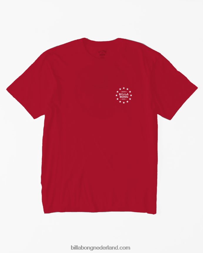 Billabong Heren T-shirt met sterren bezaaidrood 4D20H430
