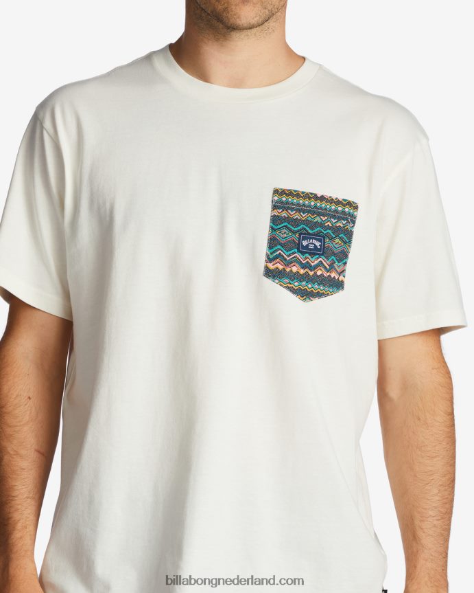 Billabong Heren T-shirt met teamzakgebroken wit 4D20H654