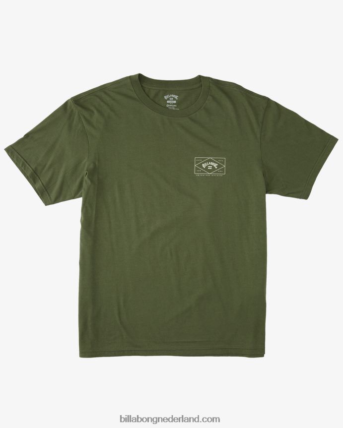 Billabong Heren a/div hardware biologisch T-shirt met korte mouwengewassen olijf 4D20H260