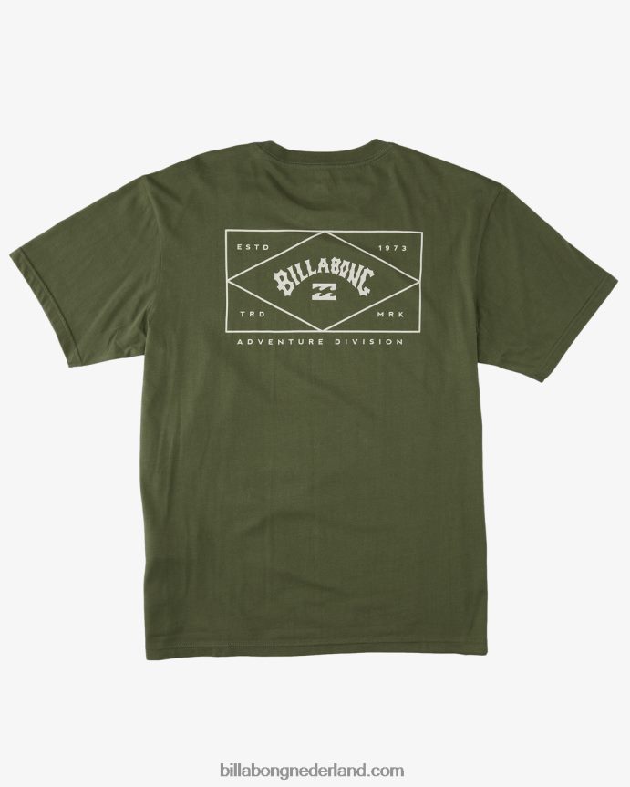 Billabong Heren a/div hardware biologisch T-shirt met korte mouwengewassen olijf 4D20H260