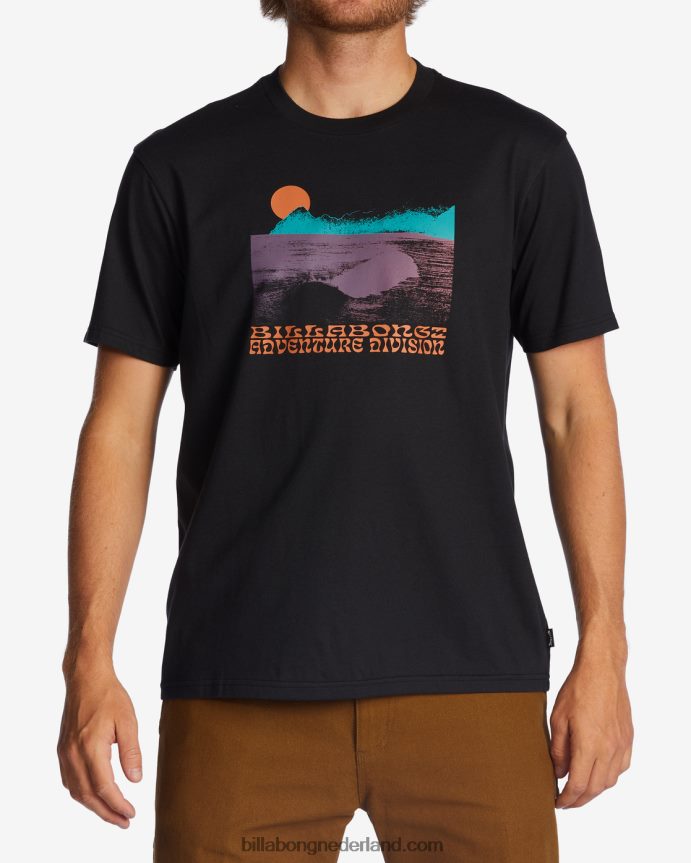 Billabong Heren alaska wave biologisch t-shirtgewassen zwart 4D20H471