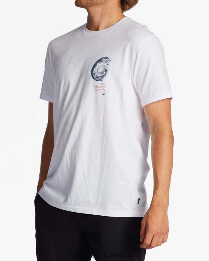 Billabong Heren biologisch t-shirt voor getijdenonderzoekwit 4D20H473