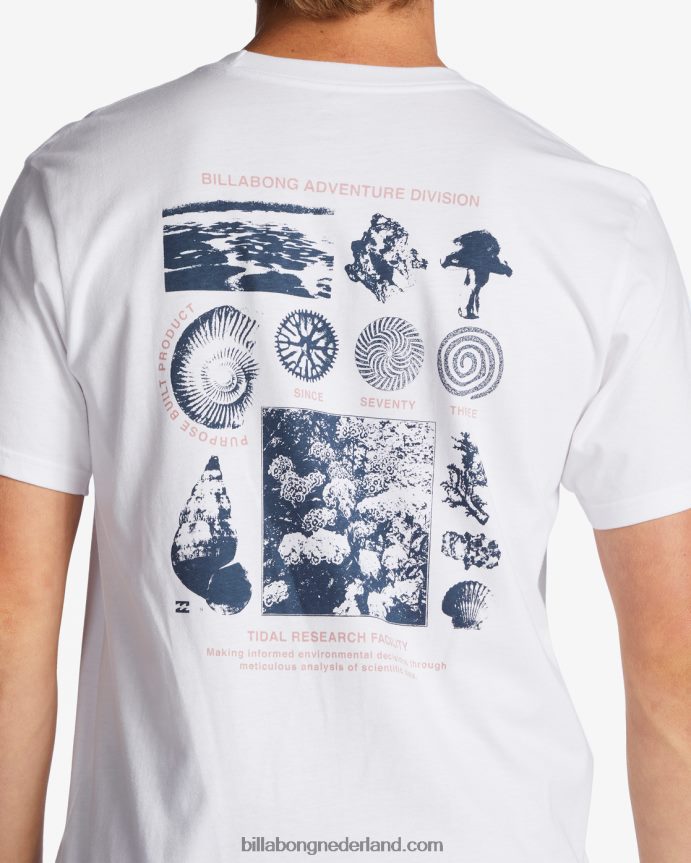 Billabong Heren biologisch t-shirt voor getijdenonderzoekwit 4D20H473