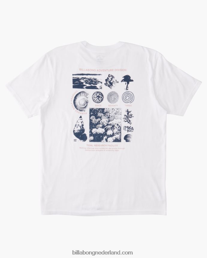 Billabong Heren biologisch t-shirt voor getijdenonderzoekwit 4D20H473