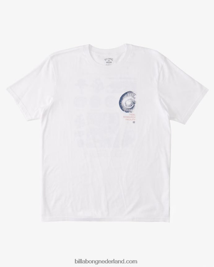 Billabong Heren biologisch t-shirt voor getijdenonderzoekwit 4D20H473
