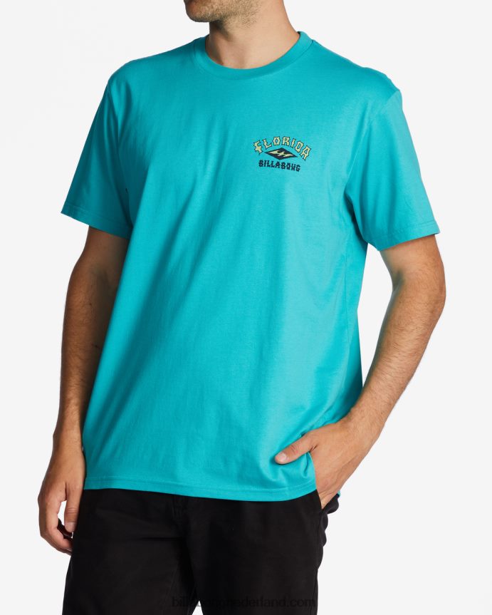 Billabong Heren florida boog t-shirtdonkere munt 4D20H400