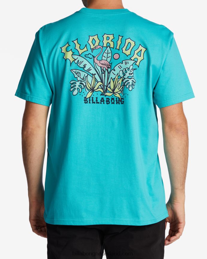 Billabong Heren florida boog t-shirtdonkere munt 4D20H400