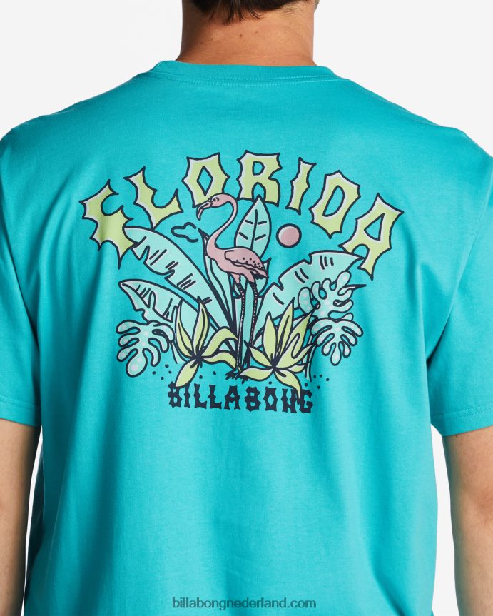Billabong Heren florida boog t-shirtdonkere munt 4D20H400