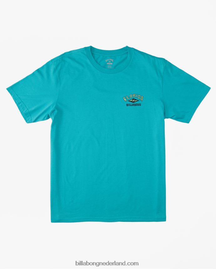 Billabong Heren florida boog t-shirtdonkere munt 4D20H400