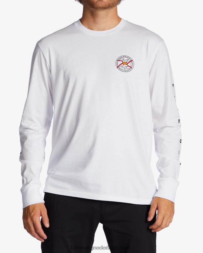Billabong Heren florida groet t-shirt met lange mouwenwit 4D20H394