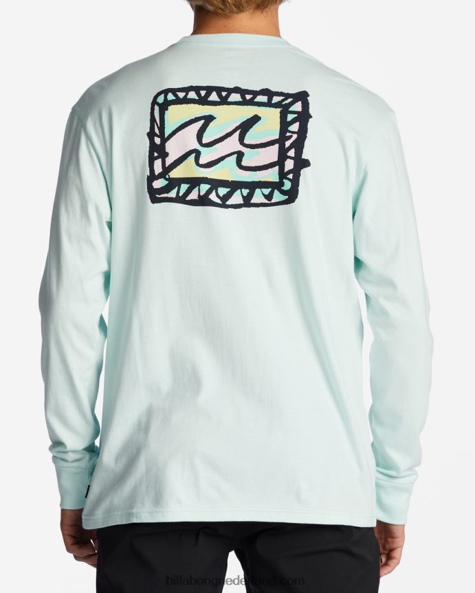Billabong Heren krijt golf t-shirt met lange mouwenzeeglas 4D20H609