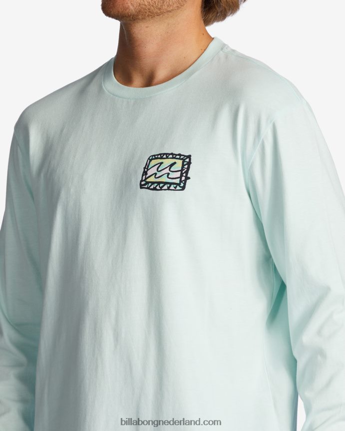 Billabong Heren krijt golf t-shirt met lange mouwenzeeglas 4D20H609