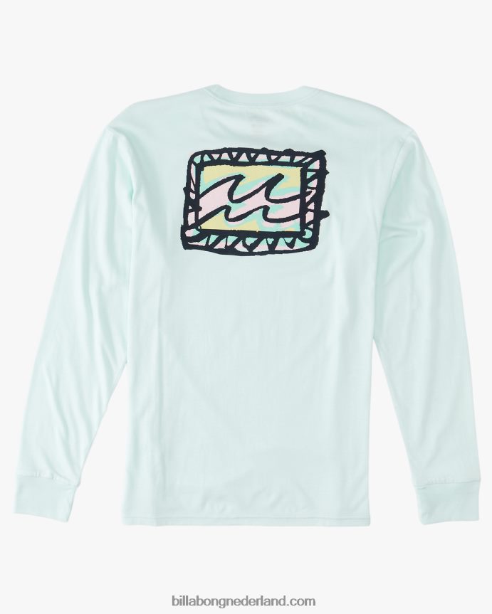 Billabong Heren krijt golf t-shirt met lange mouwenzeeglas 4D20H609