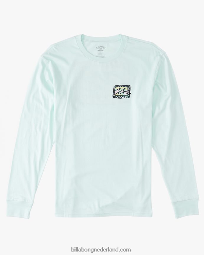 Billabong Heren krijt golf t-shirt met lange mouwenzeeglas 4D20H609