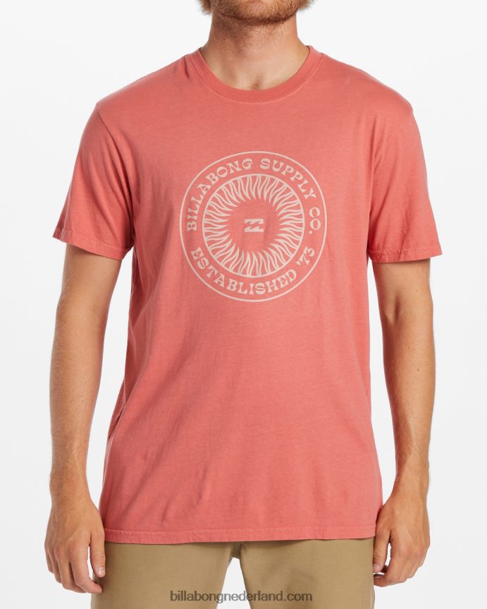 Billabong Heren lof t-shirt met korte mouwenvervaagde roos 4D20H539