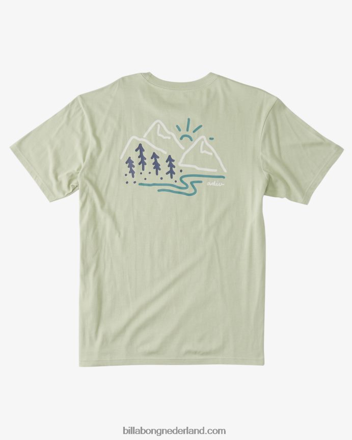 Billabong Heren panorama biologisch t-shirtlichte salie 4D20H465