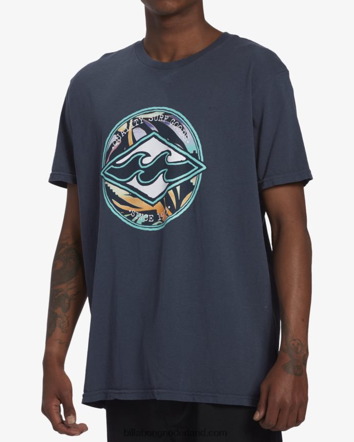 Billabong Heren rotor diamant t-shirt met korte mouwenmarine 4D20H630