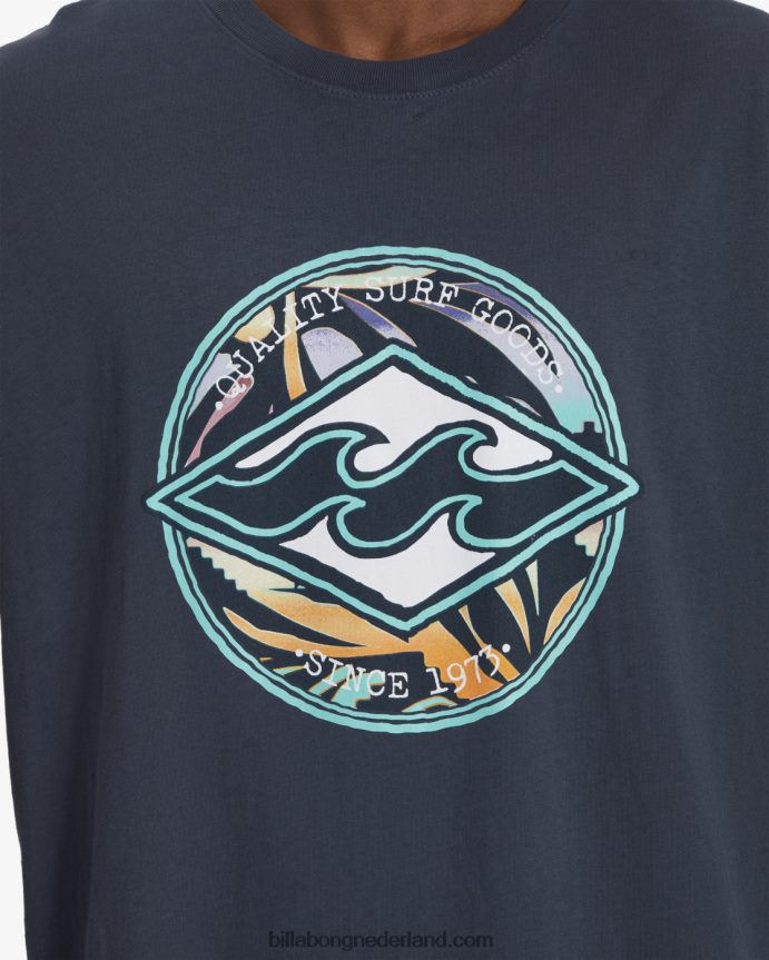 Billabong Heren rotor diamant t-shirt met korte mouwenmarine 4D20H630