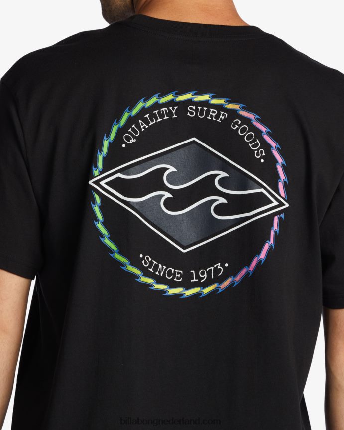 Billabong Heren rotor diamant t-shirtzwart 4D20H559