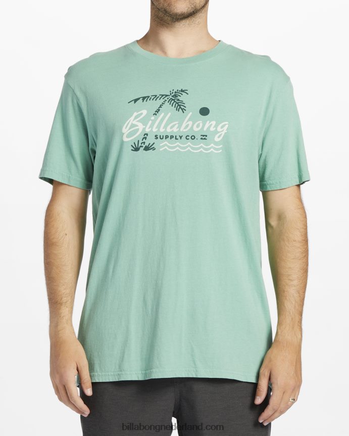Billabong Heren sociaal lounge T-shirt met korte mouwenstoffig groen 4D20H581