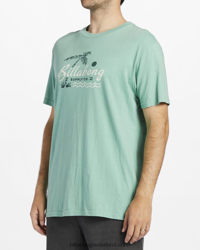 Billabong Heren sociaal lounge T-shirt met korte mouwenstoffig groen 4D20H581