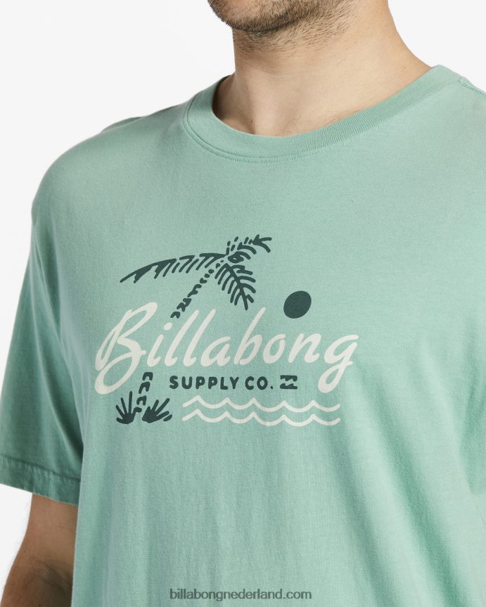 Billabong Heren sociaal lounge T-shirt met korte mouwenstoffig groen 4D20H581