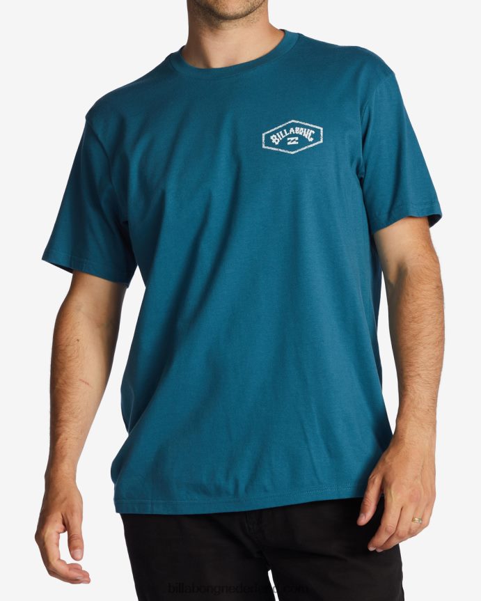 Billabong Heren verlaat boog t-shirtblauwe lagune 4D20H544