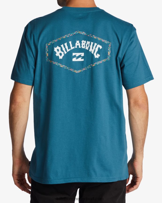 Billabong Heren verlaat boog t-shirtblauwe lagune 4D20H544