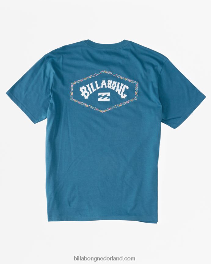 Billabong Heren verlaat boog t-shirtblauwe lagune 4D20H544