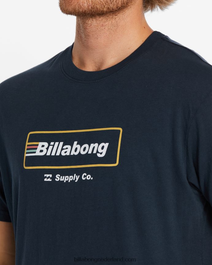 Billabong Heren walled ii T-shirt met korte mouwenmarine 4D20H333