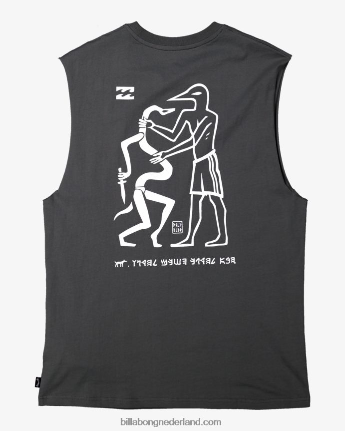 Billabong Heren Pilpeled spier T-shirt met slangenvangeruit zwart 4D20H370