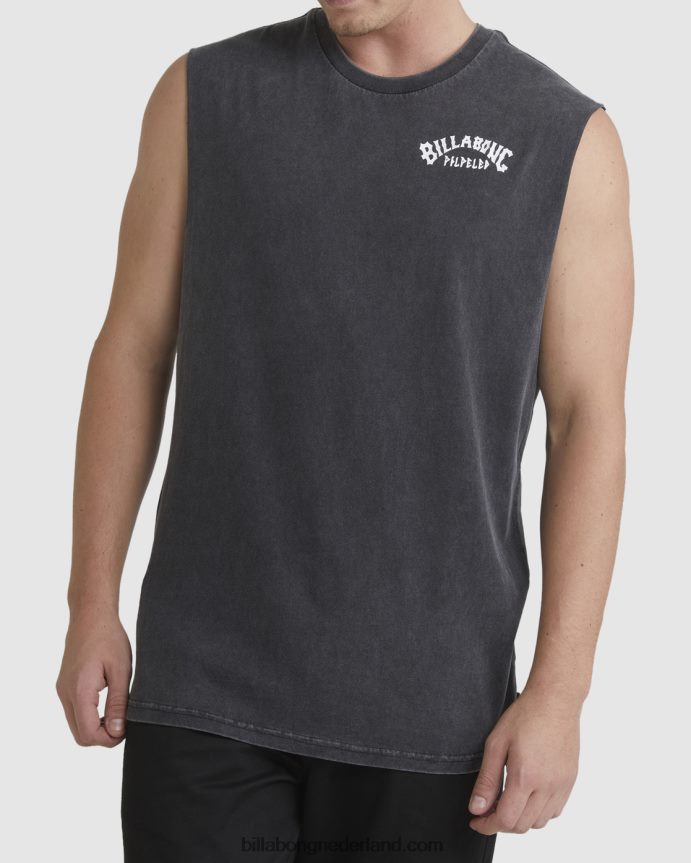 Billabong Heren T-shirt met gepilpelde gezichtsspierzwart 4D20H335