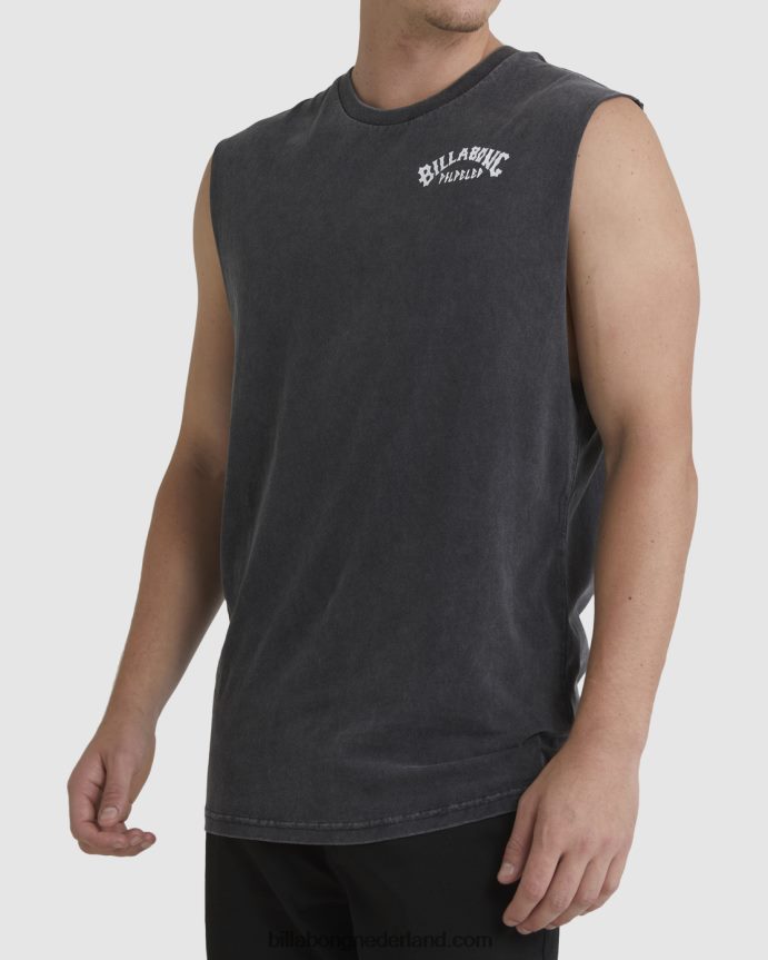 Billabong Heren T-shirt met gepilpelde gezichtsspierzwart 4D20H335