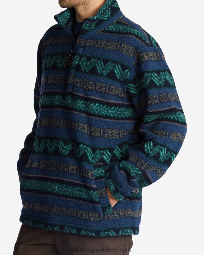 Billabong Heren a/div grens pullover met halflange ritssluitingmarine 4D20H478