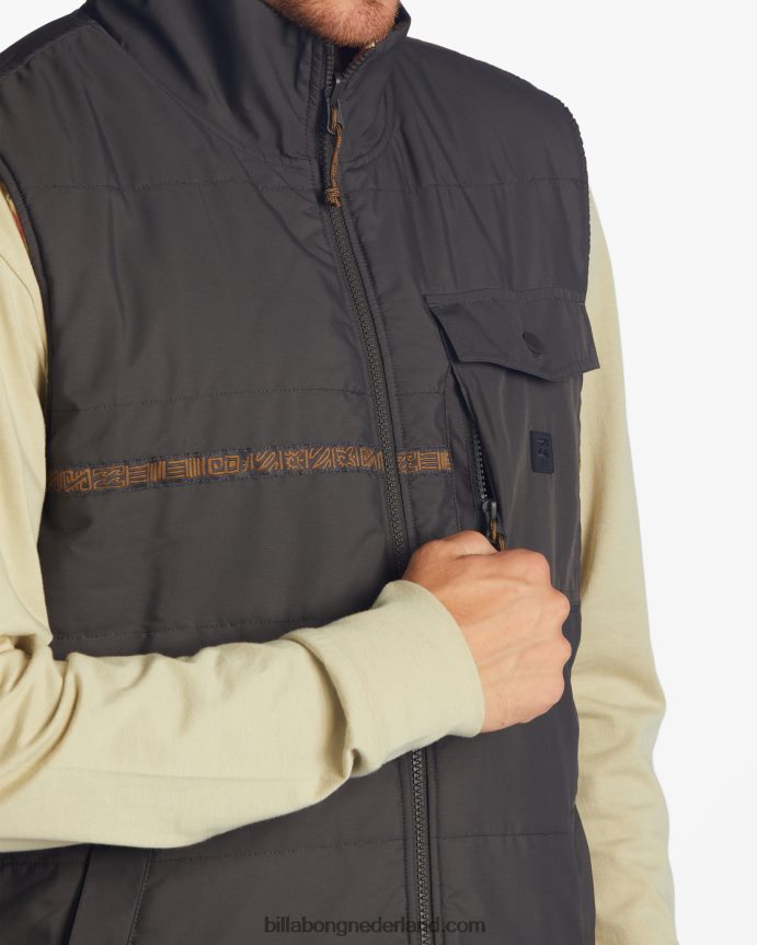 Billabong Heren a/div trail omkeerbaar vest met volledige ritssluitingraaf 4D20H2817