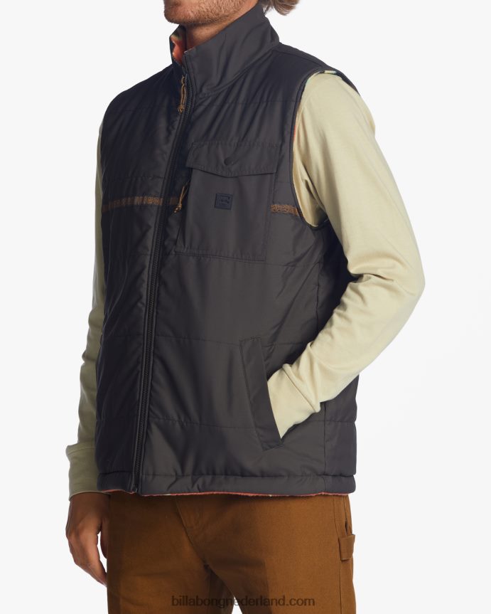 Billabong Heren a/div trail omkeerbaar vest met volledige ritssluitingraaf 4D20H2817
