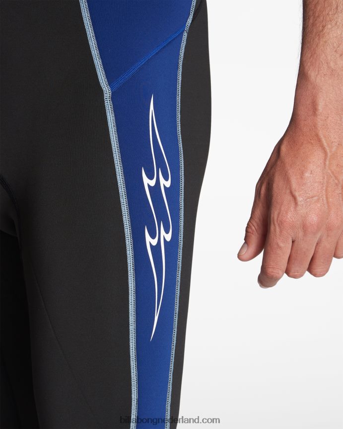 Billabong Heren 2/2 mm absolute springsuit met korte mouwen en ritssluiting aan de achterkantdonker koninklijk 4D20H907