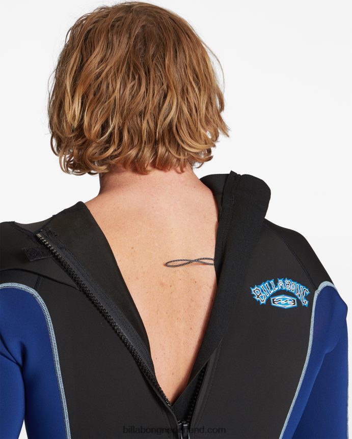 Billabong Heren 2/2 mm absolute springsuit met korte mouwen en ritssluiting aan de achterkantdonker koninklijk 4D20H907