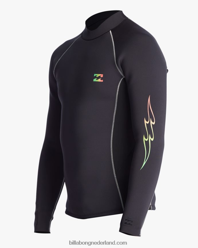 Billabong Heren 2 mm absoluut verwisselbaar wetsuitjackzwart vervagen 4D20H905
