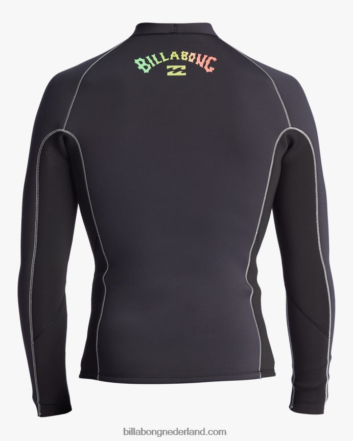 Billabong Heren 2 mm absoluut verwisselbaar wetsuitjackzwart vervagen 4D20H905