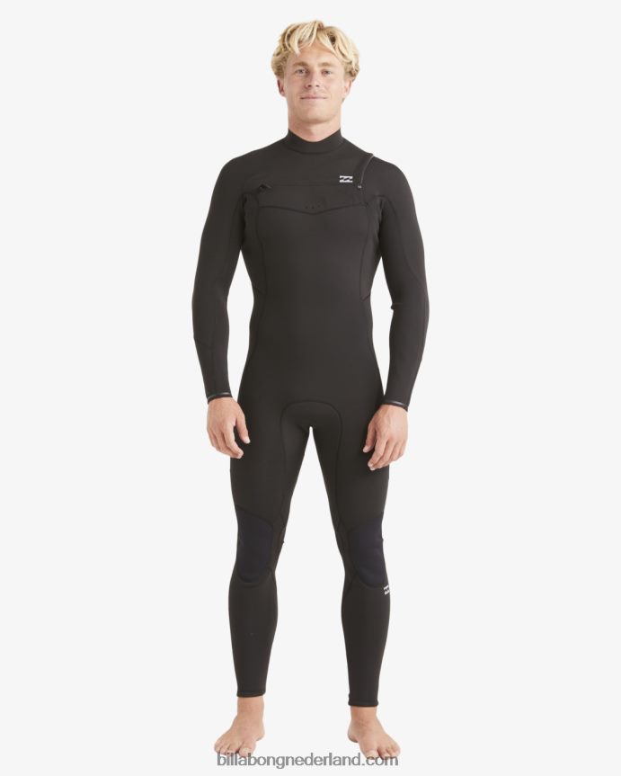 Billabong Heren 4/3 volledige wetsuit met volledige ritssluiting op de borstzwart 4D20H882