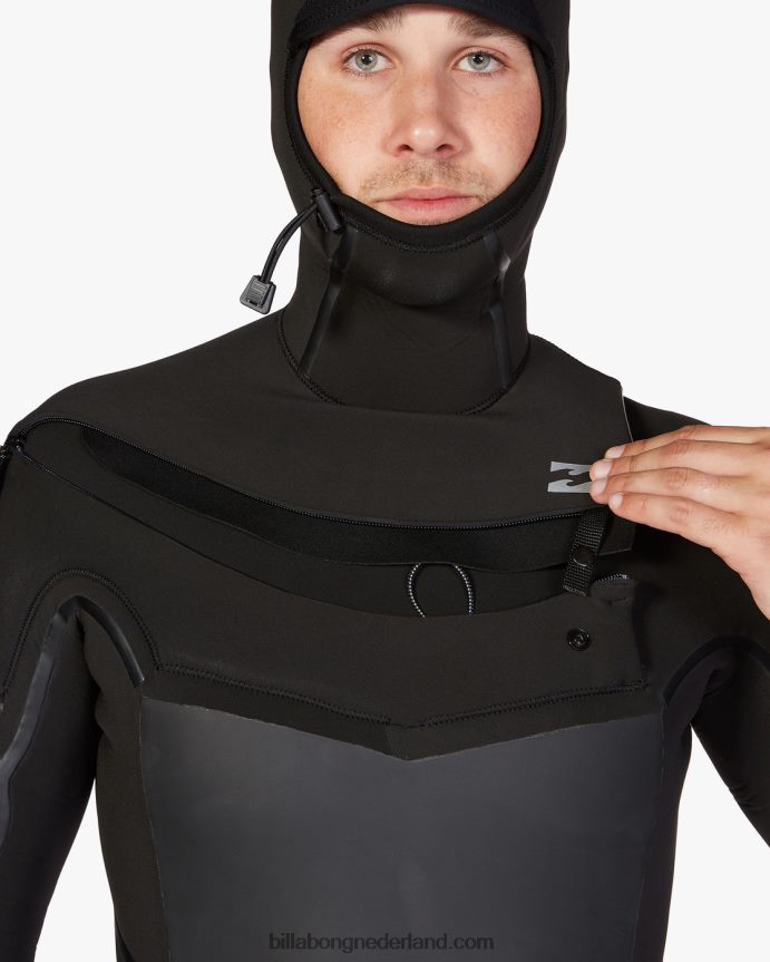 Billabong Heren 5/4 absolute plus volledige wetsuit met ritssluiting op de borstzwart 4D20H874