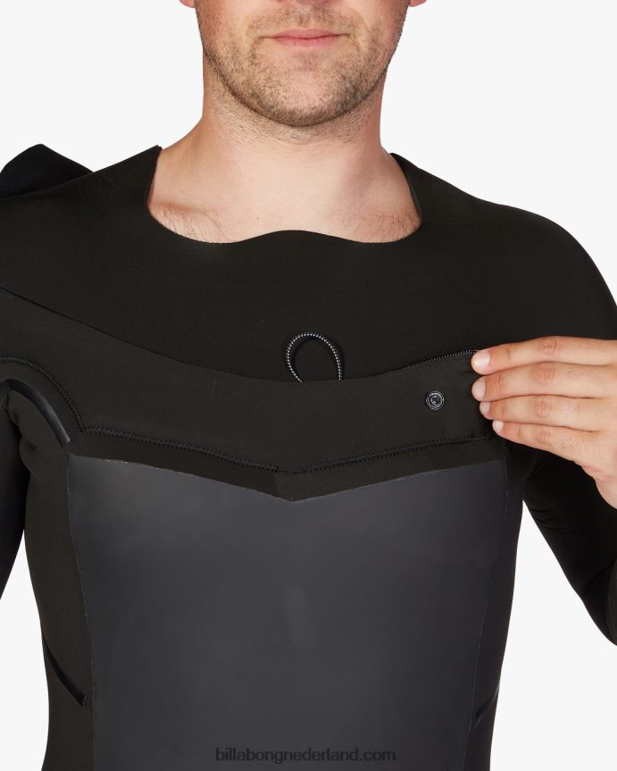 Billabong Heren 5/4 absolute plus volledige wetsuit met ritssluiting op de borstzwart 4D20H874