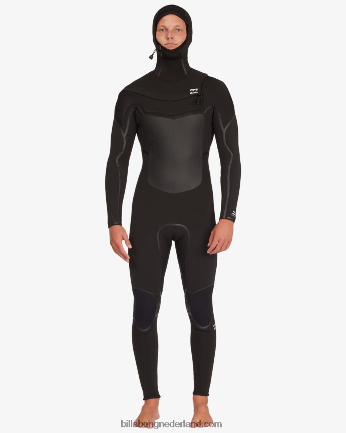 Billabong Heren 5/4 absolute plus volledige wetsuit met ritssluiting op de borstzwart 4D20H874