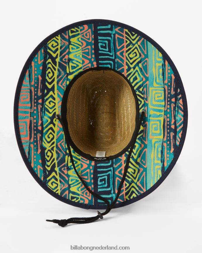 Billabong jongens badmeesterhoed van stro met getijdenprintwater 4D20H977