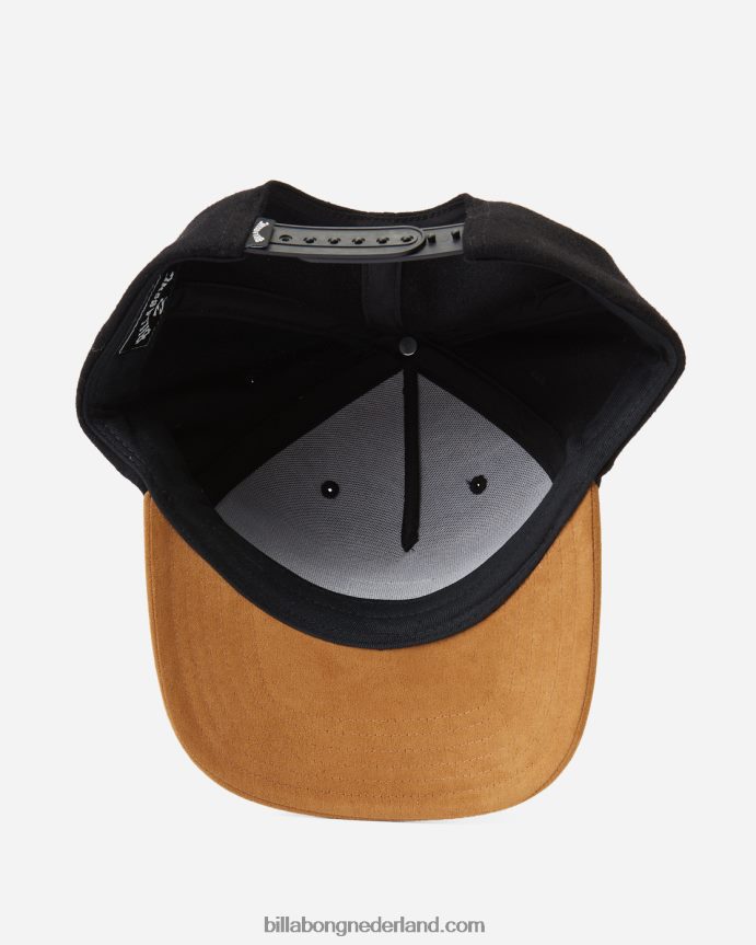 Billabong jongens opgestapelde snapback hoedzwart/bruin 4D20H999