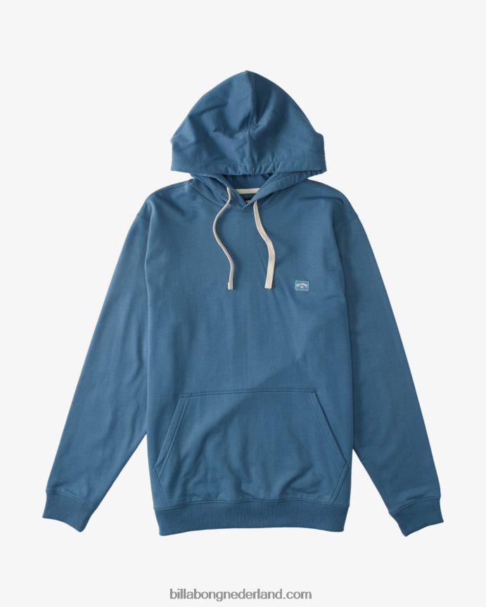 Billabong jongens 2-7 biologische pullover-hoodie voor de hele dagrook blauw 4D20H1081