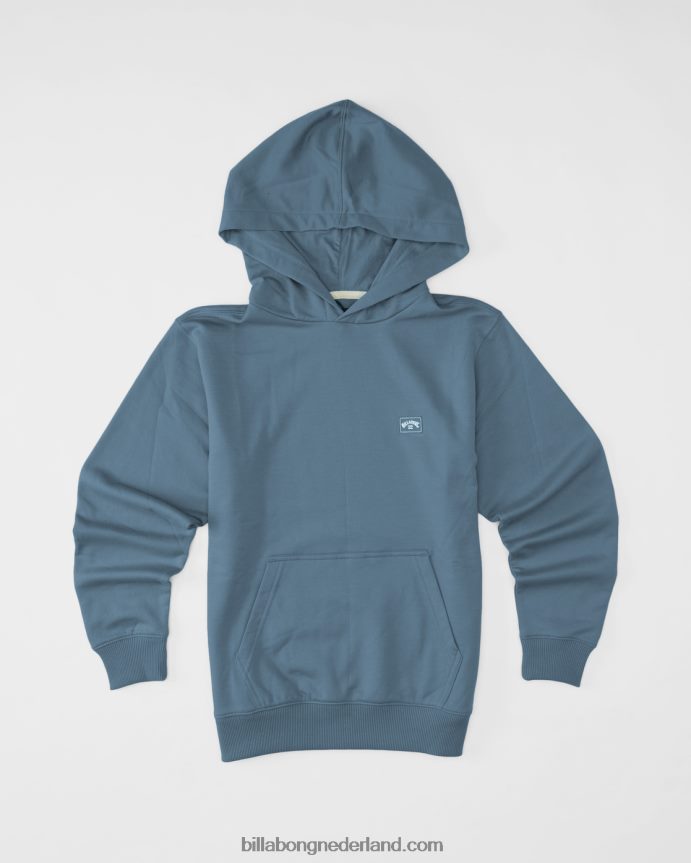 Billabong jongens de hele dag organische pullover hoodierook blauw 4D20H1076